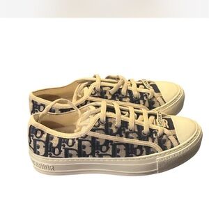 Dior Beige and Black Logo Sneakers